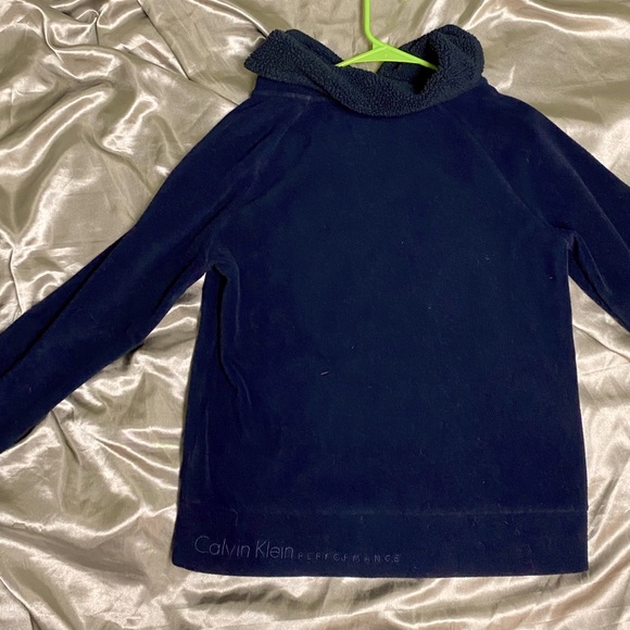 Calvin Klein performance fleece quick dry jacket w/Thumbholes Navy Blue - Picture 5 of 13